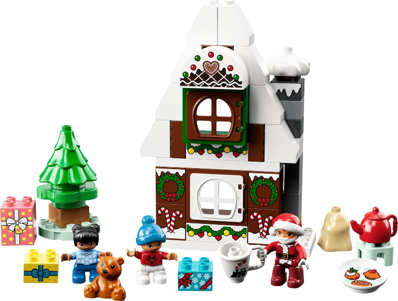 LEGO® gingerbread house with Santa Claus