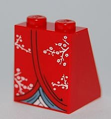 LEGO Dachsteine (bedruckt) - 2 x 2 x 2 als roter Kimono (65°)