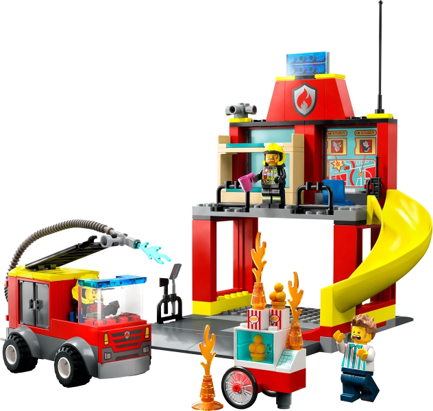 LEGO® fire station and extinguishing car