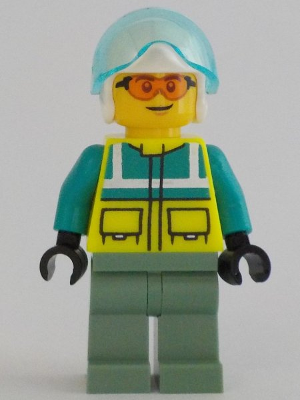 LEGO City Minifigur - Rettungshubschrauber Pilot (orangene Brille)