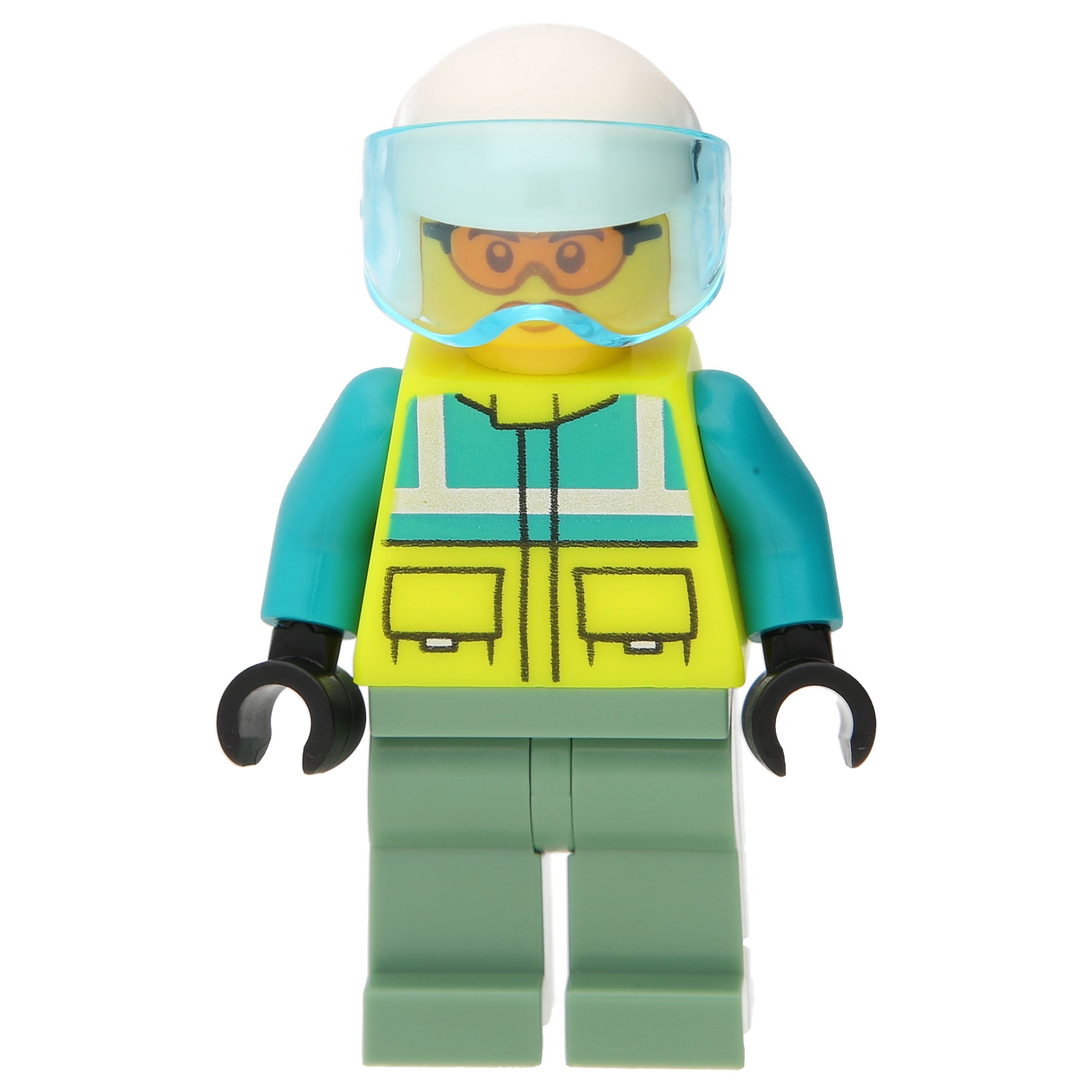 LEGO City Minifigur - Rettungshubschrauber Pilot (orangene Brille)