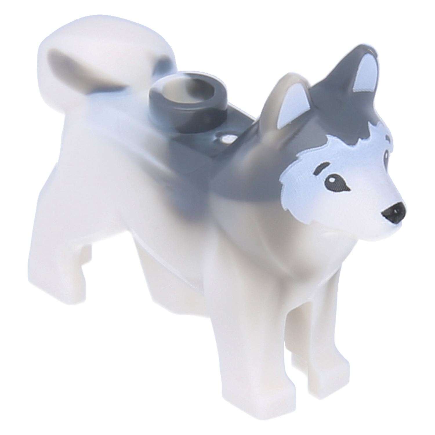 LEGO Hunde - Husky mit schwarzen Augen und marmoriertem Fell (Weiß)