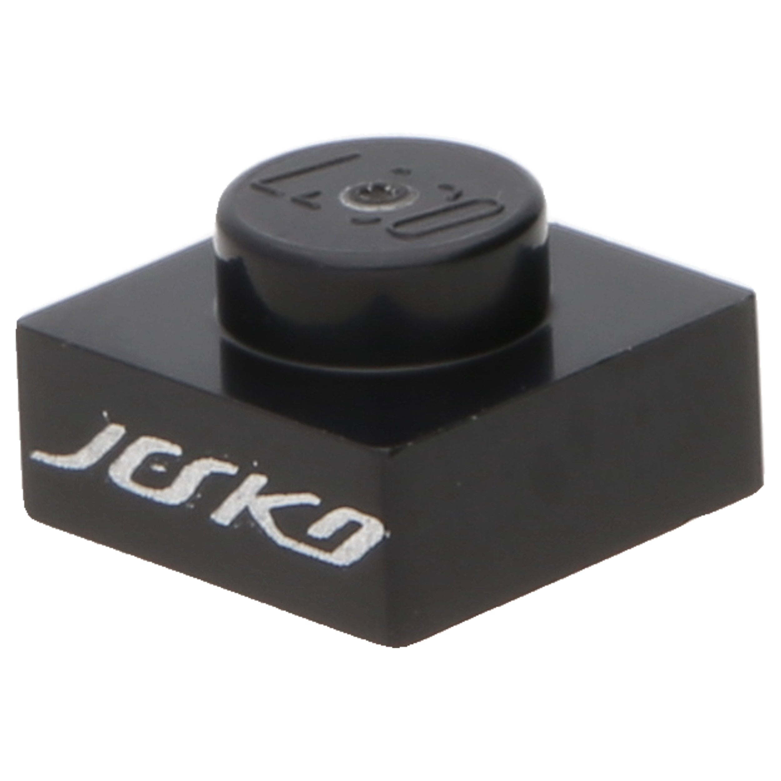 LEGO Platten (bedruckt) - 1 x 1 mit Jesko Logo (Schwarz)