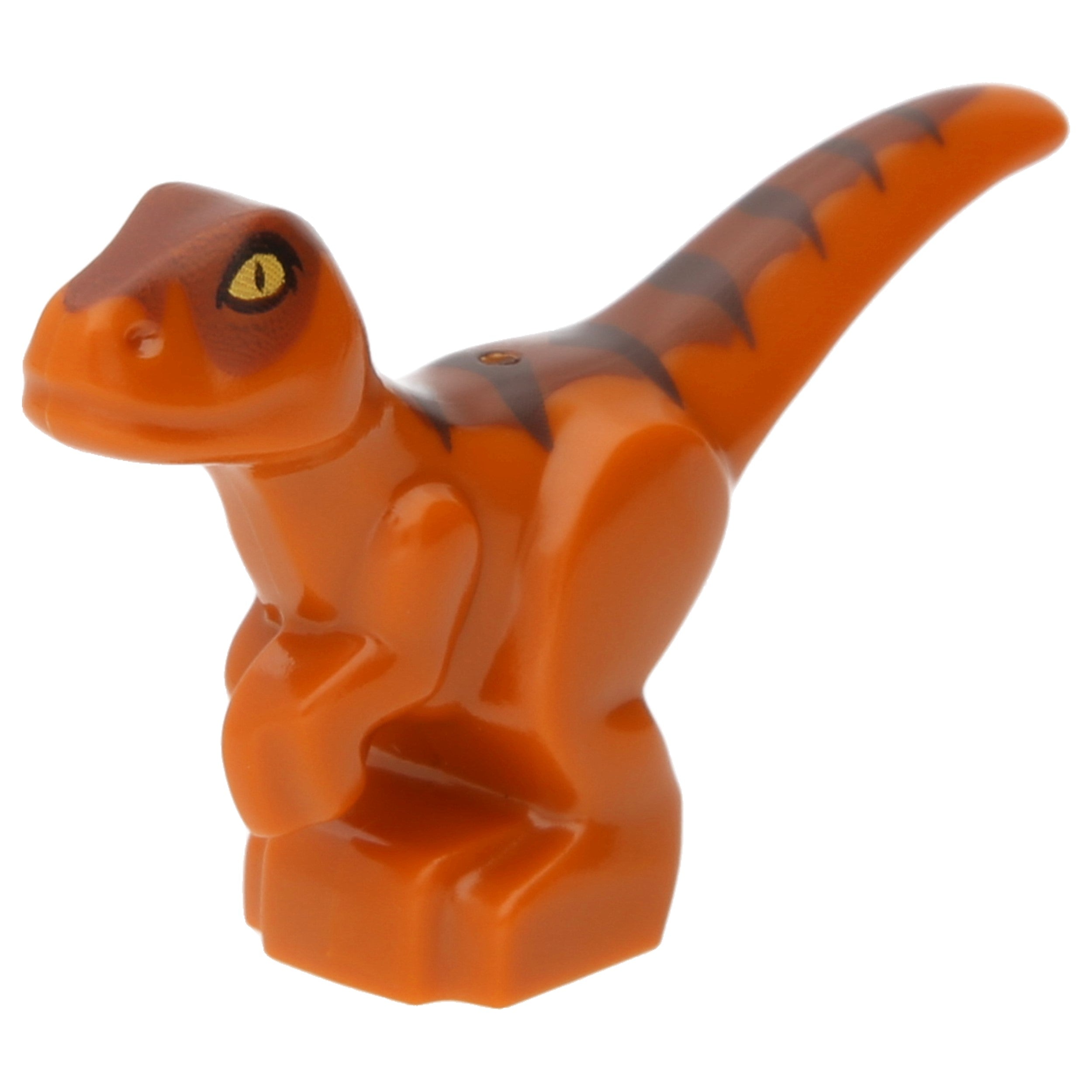 LEGO reptiles/ dinos/ kite - dinosaur baby with dark brown stripes and yellow eyes