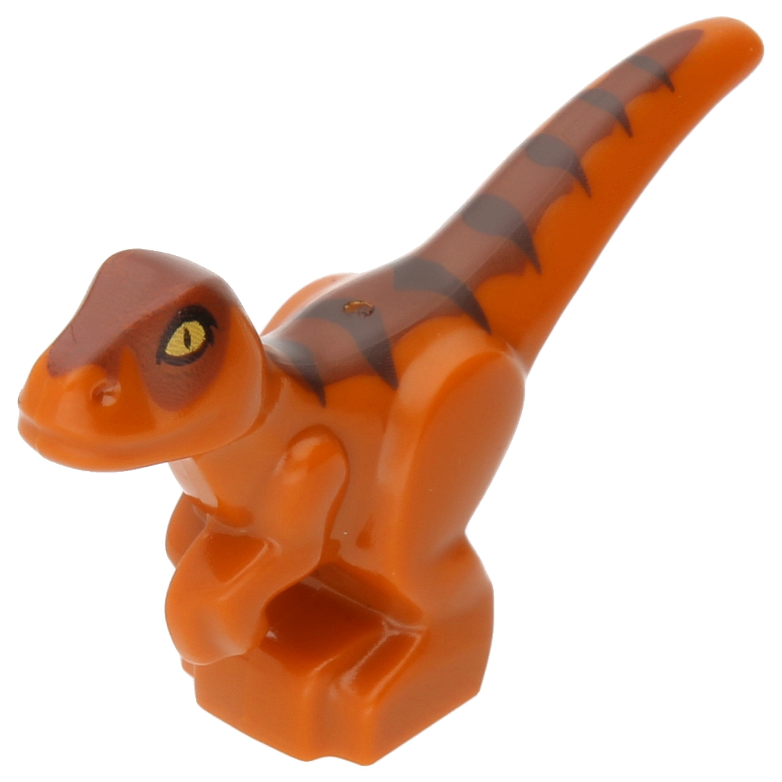 LEGO reptiles/ dinos/ kite - dinosaur baby with dark brown stripes and yellow eyes