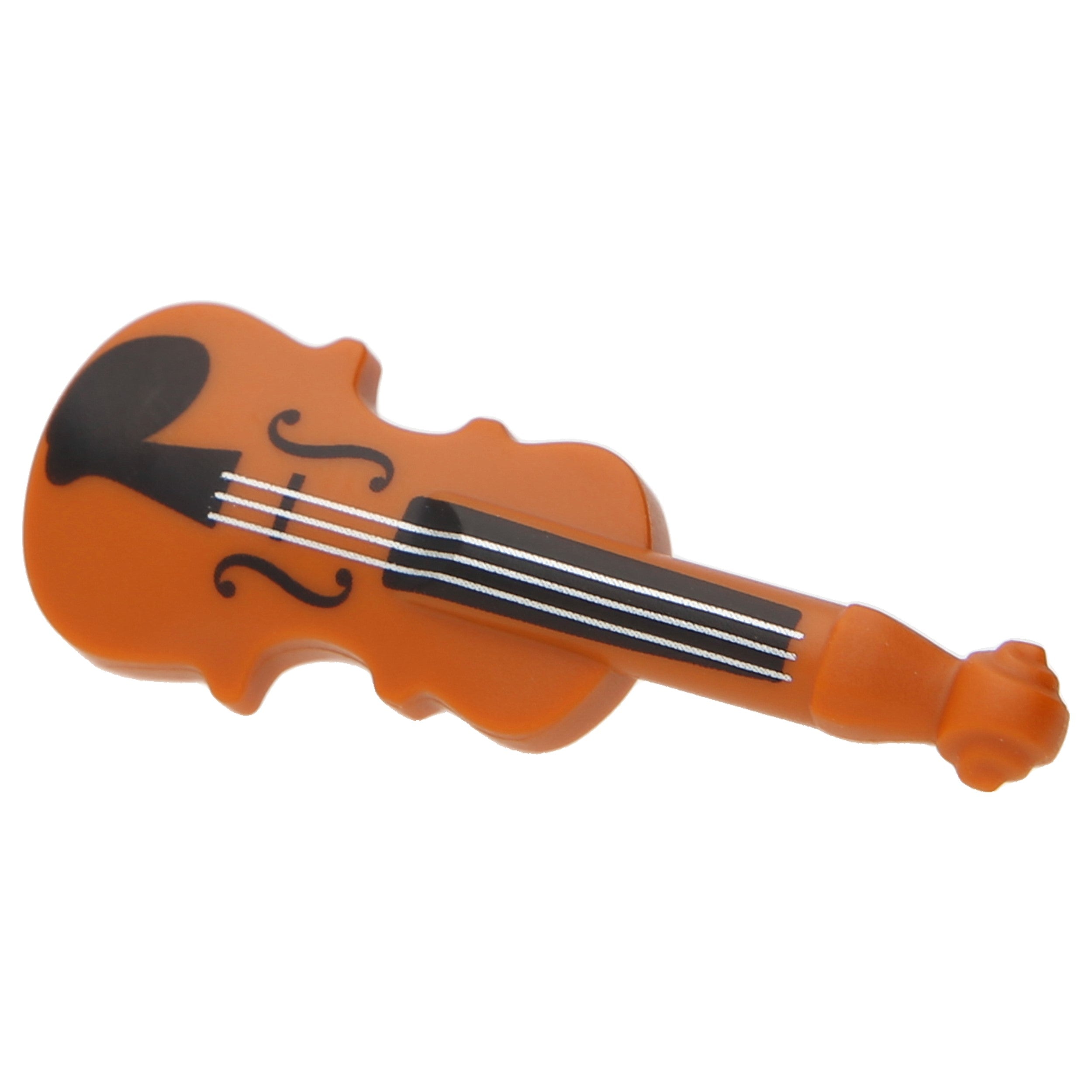 LEGO Minifigur Zubehör (Instrumente) - Violine mit silbernen Seiten (dunkles Orange)