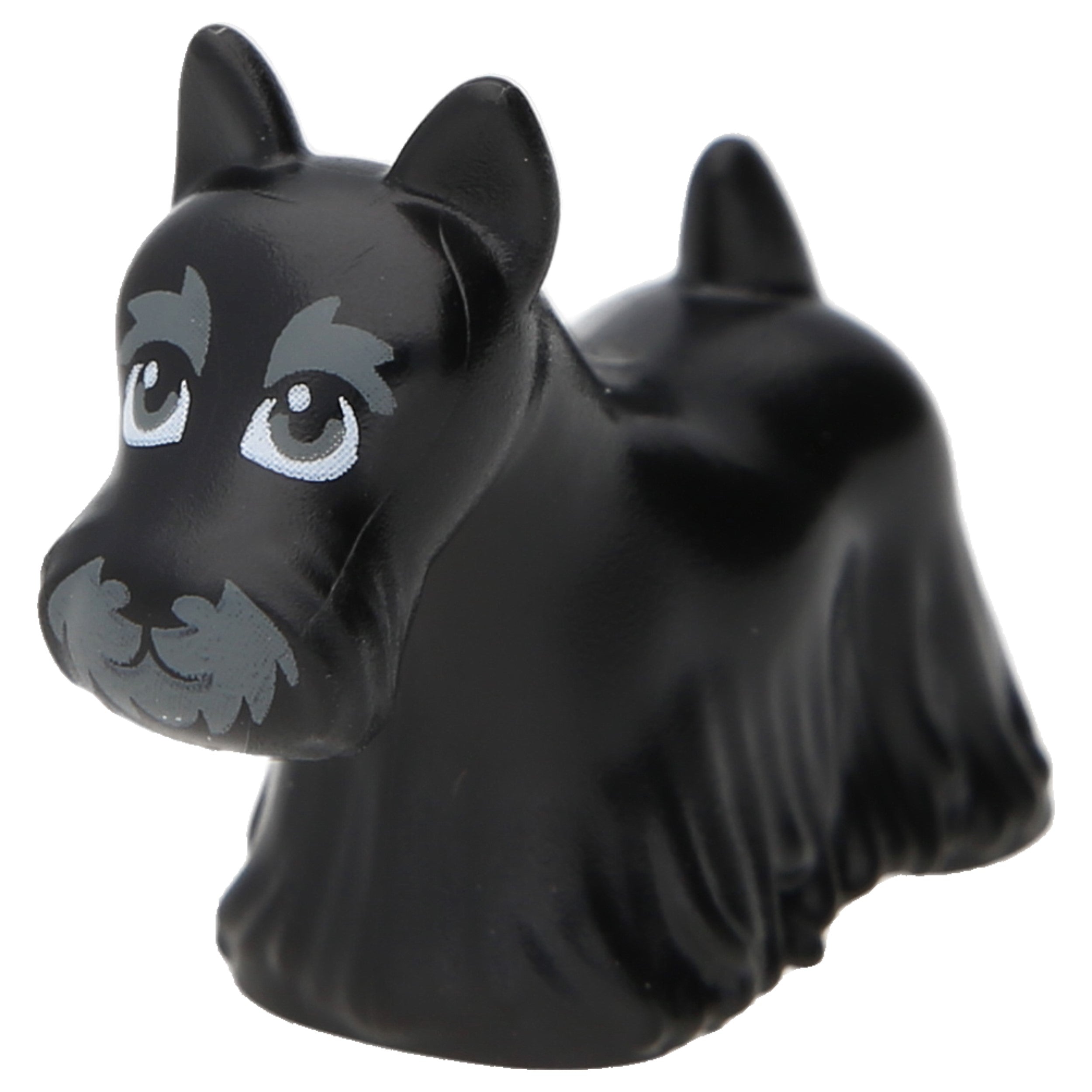 Lego dogs - Scottish terrier with dark gray eyes and snout (black)